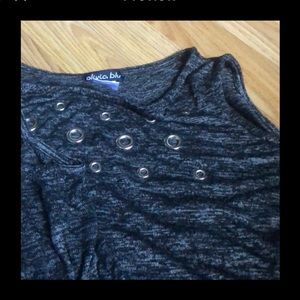 Black cold shoulder dress metal stud accents xl